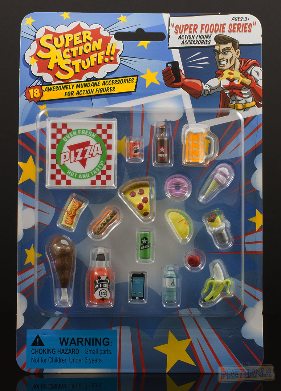 Super Action Stuff Super Foodie Recooked Action Figure Accessories 1:12 and  Six inch Scale Miniature Plastic Food Accessories for 5, 6 and 7 inch