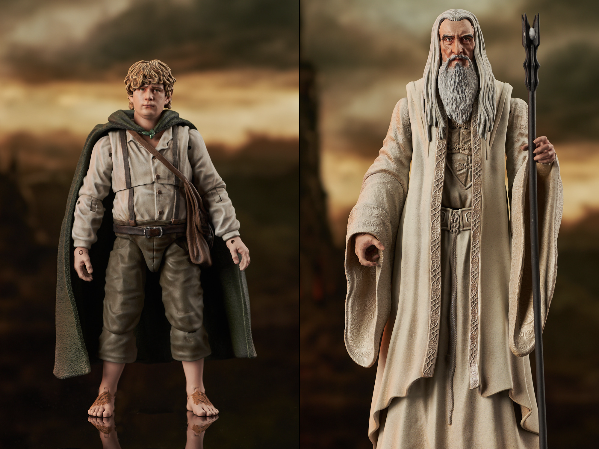 Diamond Select Toys: Lord of the Rings Wave 6 Saruman the White & Samwise  Gamgee - Preternia